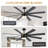 72" 8-Blade Large Ceiling Fan With Lights And Remote Control, Modern 6 Speeds Reversible DC Motor Ceiling Fan With For Living Room