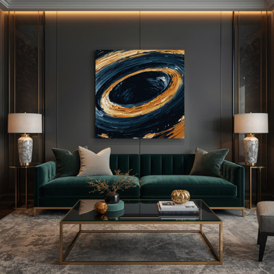 Space Event Horizon Telescope black hole image Blue Canvas Wall Art