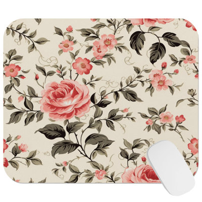 Floral Rose Flowers IX Gaming Cute Office Laptop Desk Pad Gift Mat Square Rectangle Non-Slip Mousepad