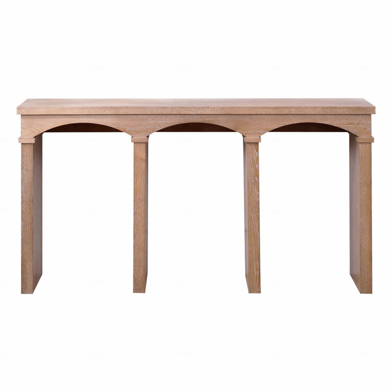 Console Rustic Archway, table d'entrée de 60 po de long avec pieds arqués décoratifs, finition en bois naturel, table de canapé étroite pour le couloir, le salon ou le vestibule