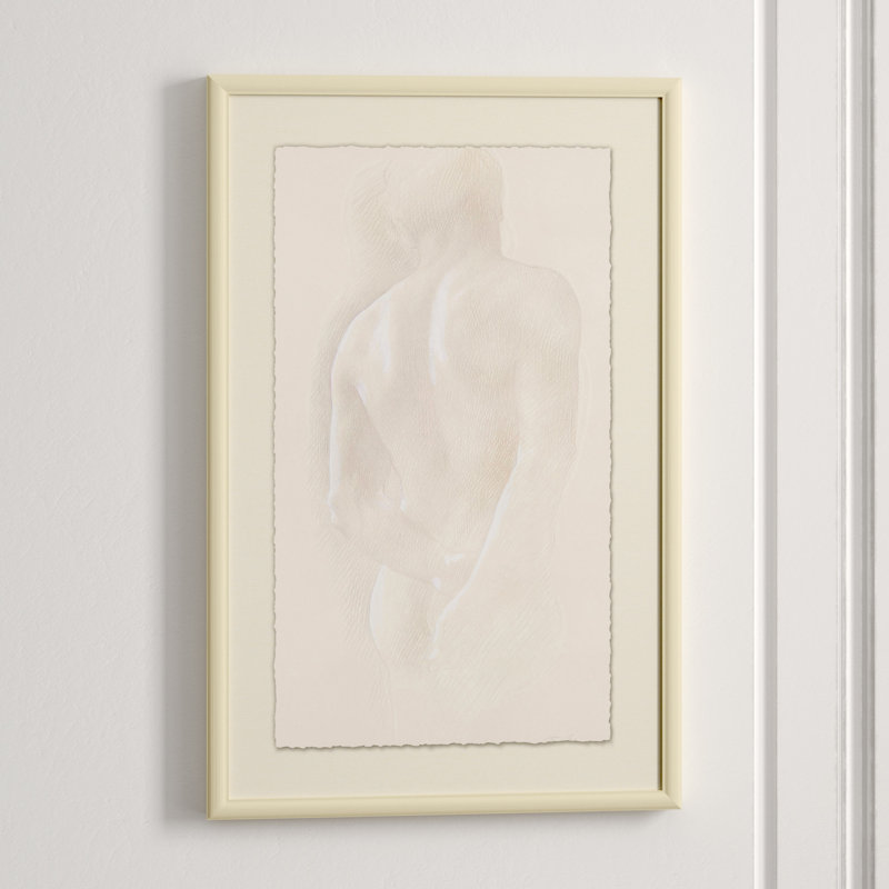 Male Nude 1' Framed Print on Glass