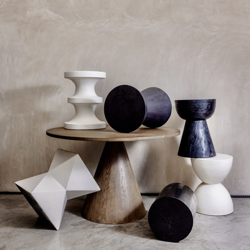 Spiral Occasional Table hand-moulded in Lime Plaster
