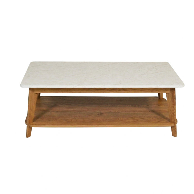 Four Leg Coffee Table with Storage, White /  Montana