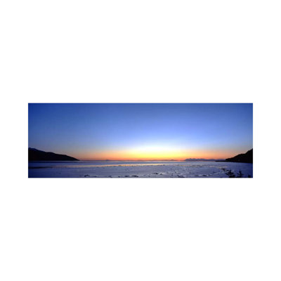 Sunset Over The Sea, Turnagain Arm, Cook Inlet, Near Anchorage, Alaska, USA - Wrapped Canvas Panoramic Print