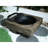 Wood Grain Outdoor Fireplace For Garden & - 24.57In Wide, 18.18In High, 26.67In Deep, 15.28Lb, Magnesium Oxide, Antique Dark Grey Fire Pit With Rustic Finish Depth, Width, Height, Grey, Wood-Fueled