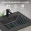 36 po Meuble-lavabo flottant avec lavabo à quartz noir