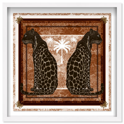 Casablanca Leopardo Print Glam Jungle by Oliver Gal, Black Frame, 12 x 12
