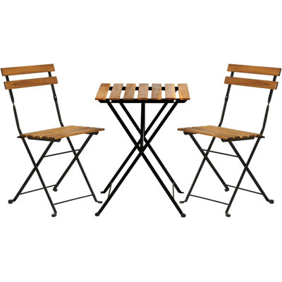 Marniqua 2-Person Patio Dining Set with Square Table, Outdoor Bistro Table and Chairs Set for Balcony, Garden, Patio and Small Space Dining