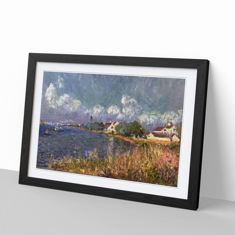 The Seine at Billancourt by Alfred Sisley - Framed Print, 27cm H x 36cm W x 2cm D, Black Framed
