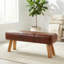 Repose-pieds banc 100% cuir véritable Lika, brun