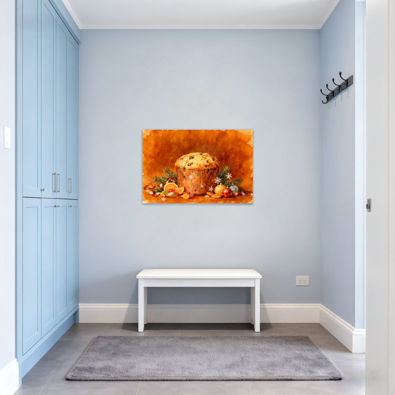Gâteau de Noël avec oranges et branches de pin, H 12 po x l 18 po