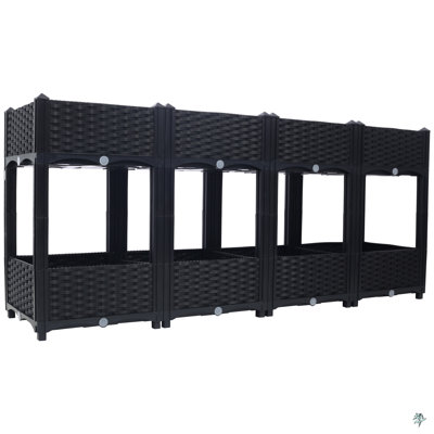 Planter Raised Beds - Elevated Planter Garden Box With Drainage Plug Raised Garden Beds For Vegetable/Flower/Herb Outdoor Standing Planter Beds Gardening Kit,63"X15.7"X27.7"