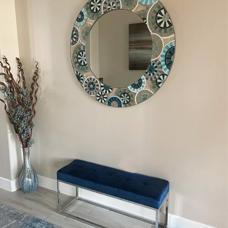 Eliandra Upholstered Bench, Velvet Blue