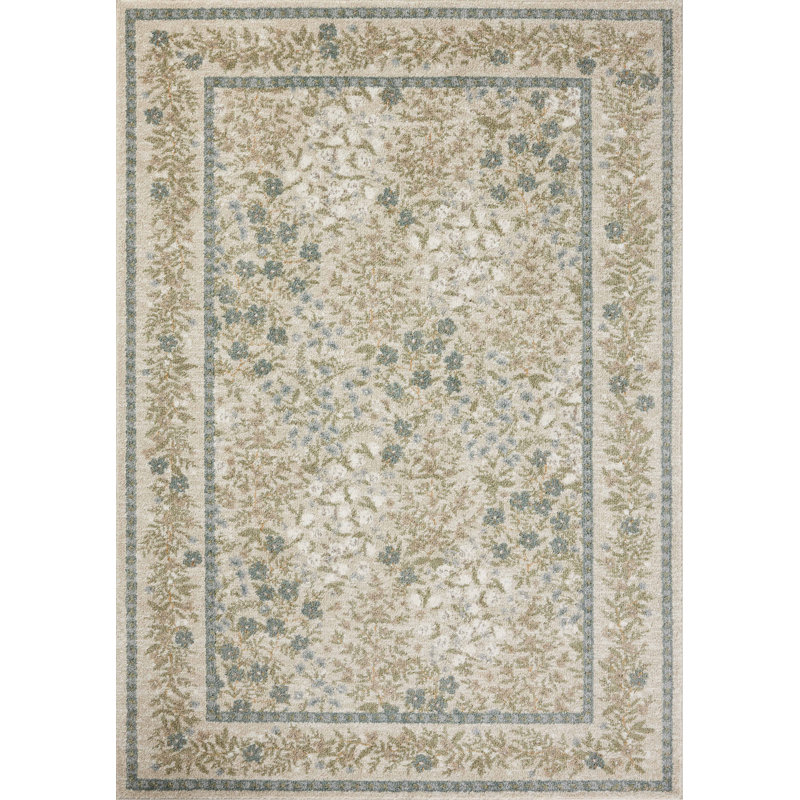 Rifle Paper Co. x Loloi Laurel Cream Area Rug, Rectangle 6'6" x 9'2"