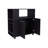 Kitchen Cart with Microwave Shelf. Open Storage. and Two-Door Cabinet.-129458704