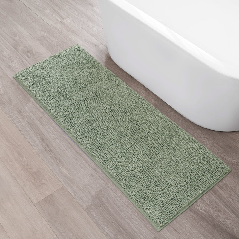 Non-Slip Bath Mat - Basics by Wayfair™, Sage Green, Single - 24" L x 60" W
