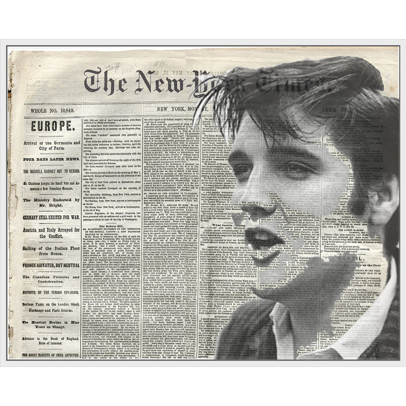 Elvis - cadre flottant, impression sur toile, H 26 po x l 32 po x P 2 po, Cadre blanc