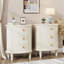 Table de chevet ovale 20 po avec 3 tiroirs
