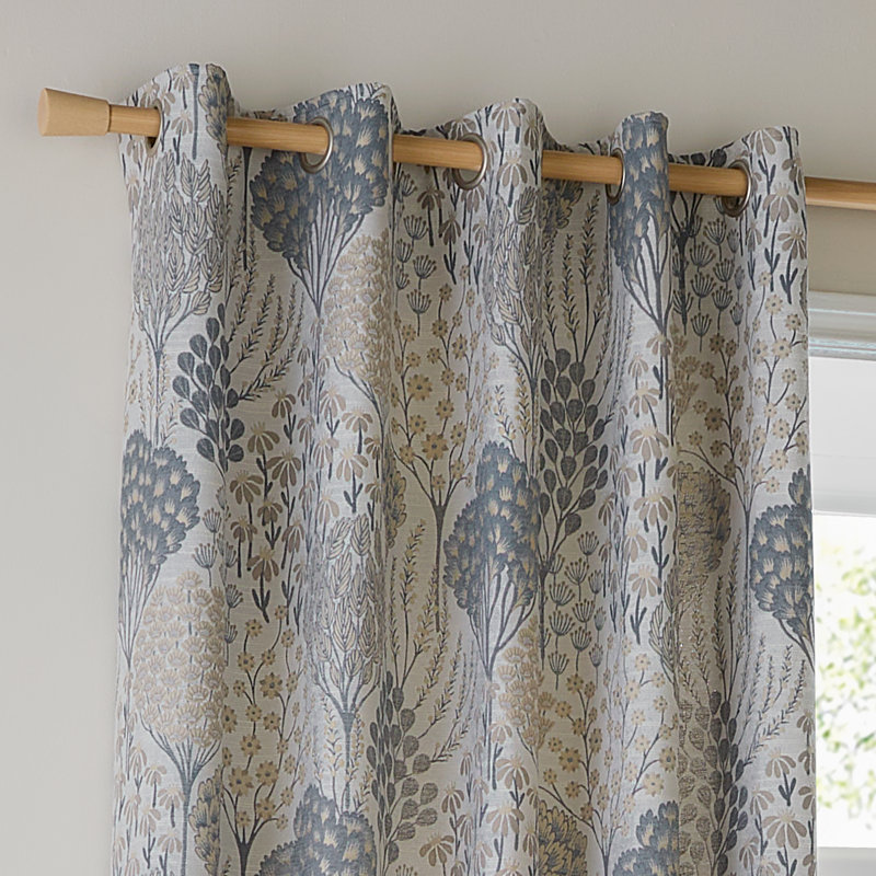 Ophelia Room Darkening Curtain Panel Pair, 117cm Width x 183cm Drop, Light Blue