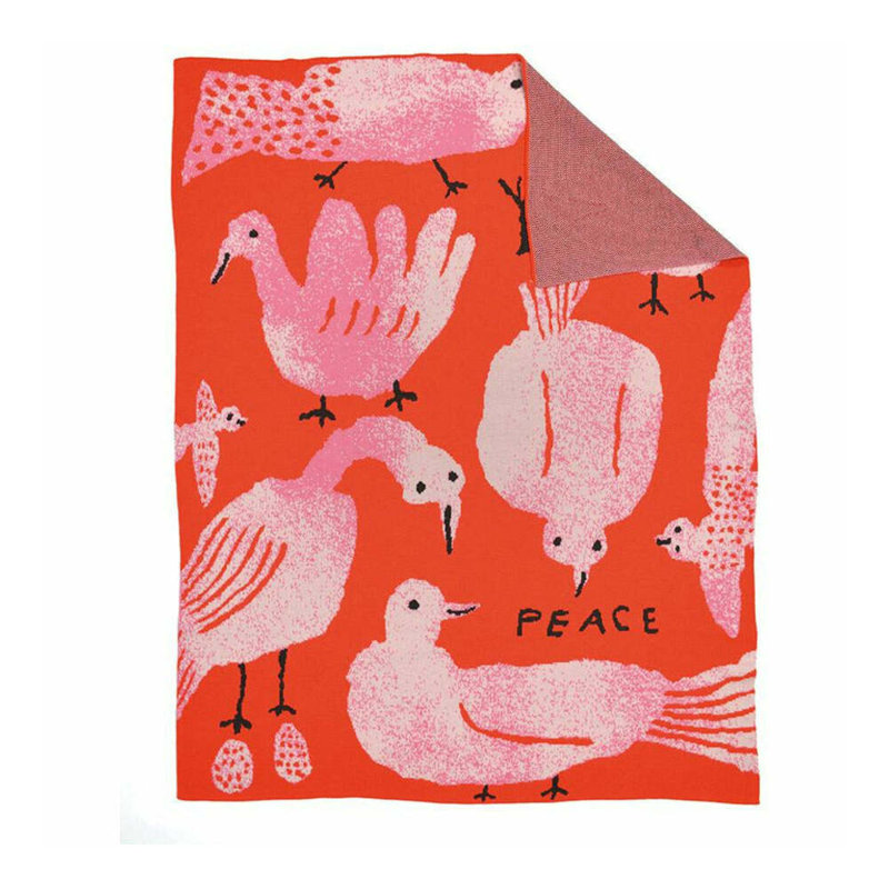 Peace Throw Blanket, Flamingo
