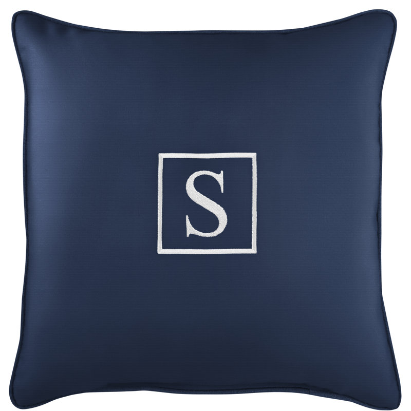 Kettil Embroidered Sunbrella® Outdoor Throw Pillow, Canvas Navy Sunbrella® Canvas, S