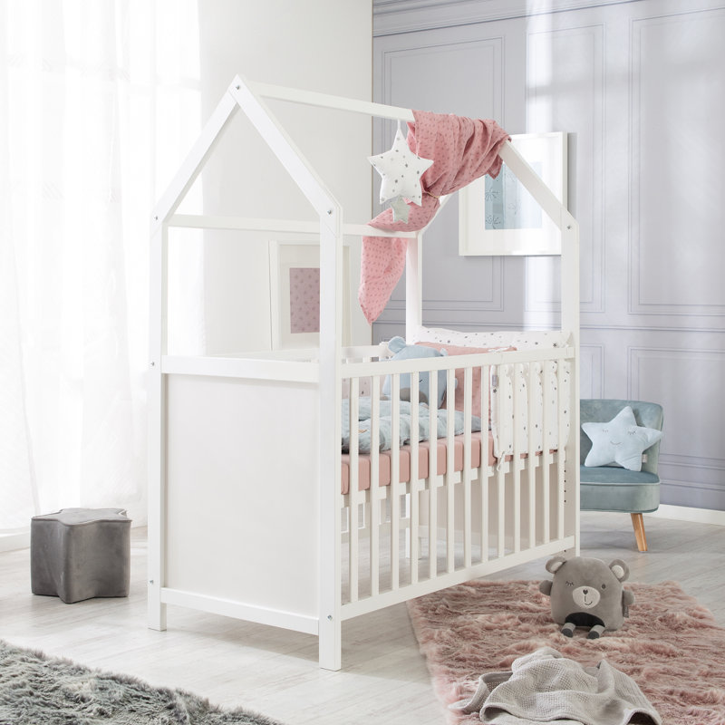 House Cot Bed 60 x 120 cm, White
