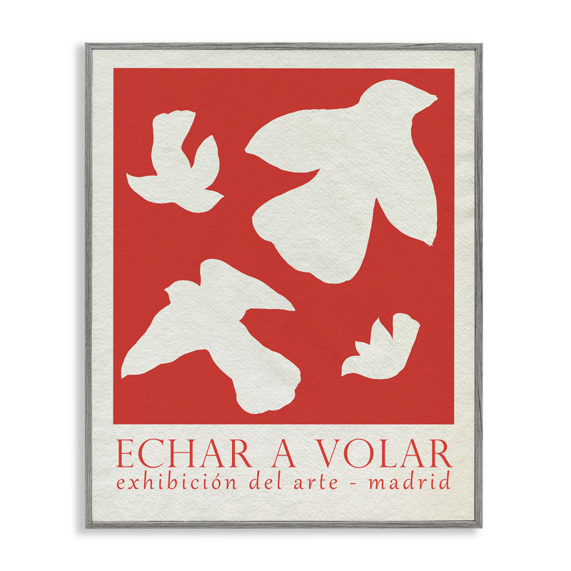 Oiseau rouge, exposition classique encadrée par June Erica Vess, Estampe numérique Farmhouse, H 20 po x l 16 po