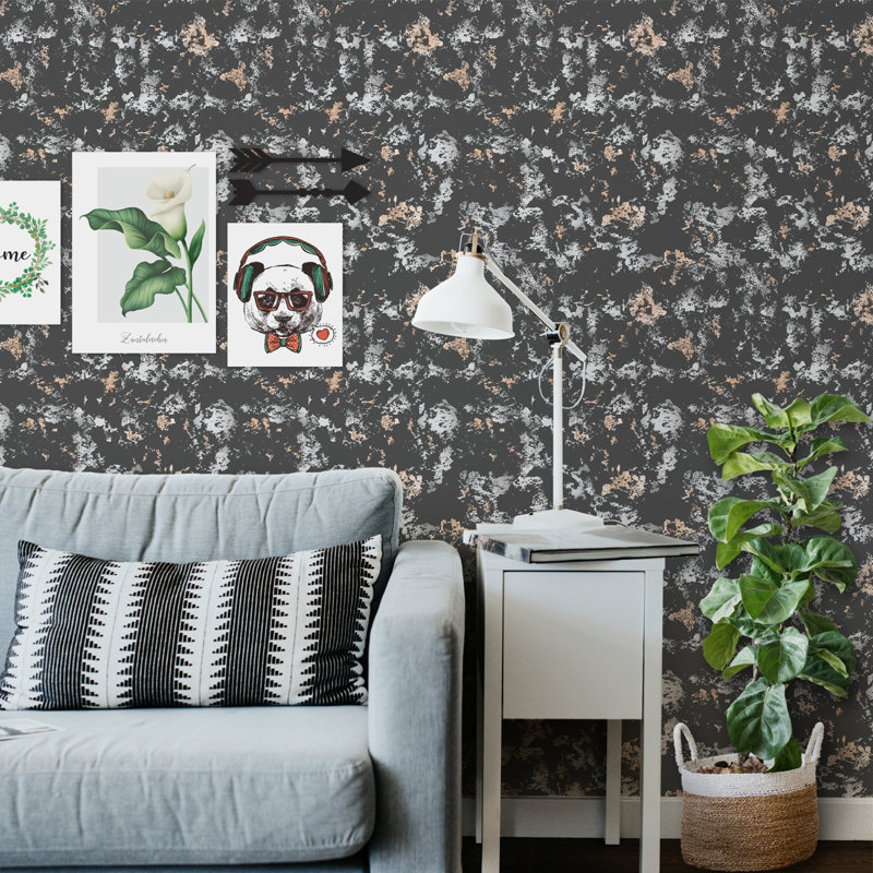 Rouleau de papier peint L 51,18 pi x l 41,64 po, Noir