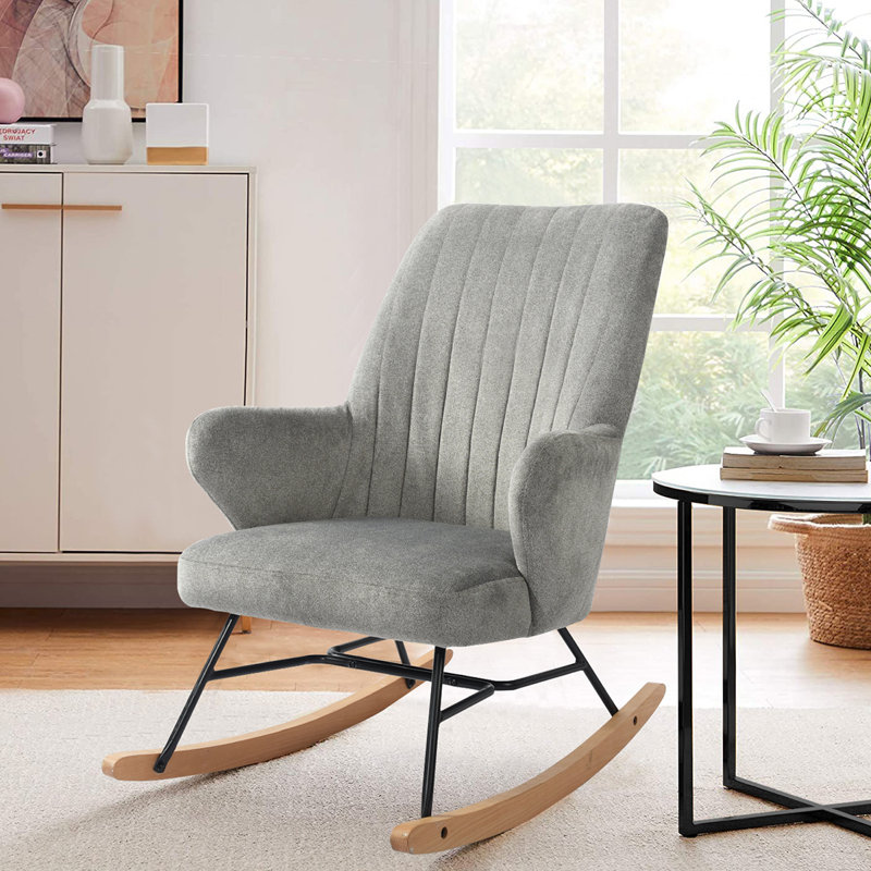 Adcock Upholstered Rocking Chair, Grey