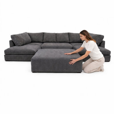 7 Seater Corduroy Sofa Bed