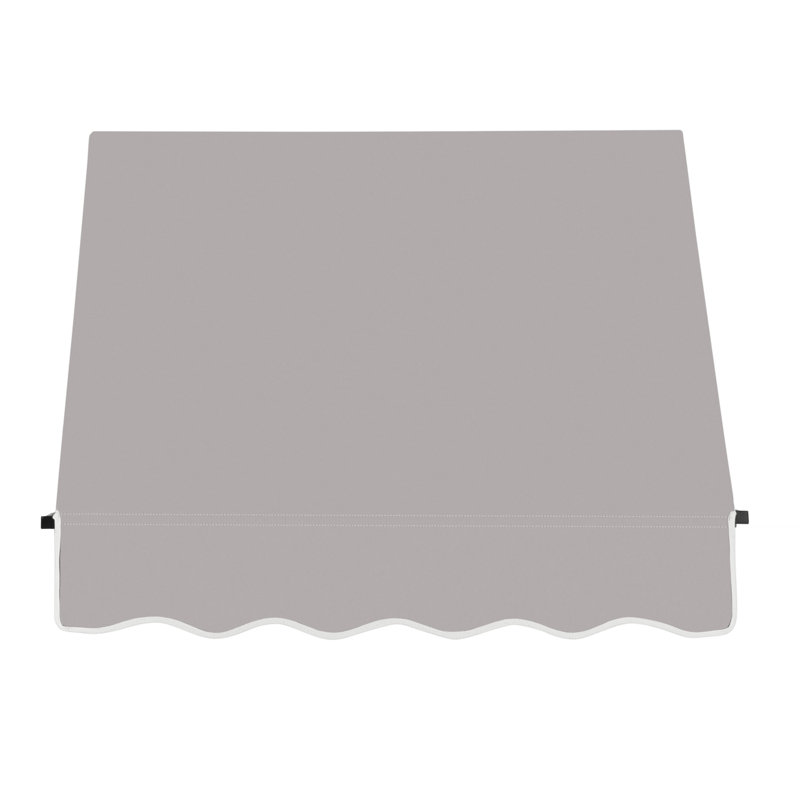Awntech Santa Fe Acrylic Fabric Fixed Awning with Iron Rope Arms, 31" H x 40.5" W x 24" D, Gray