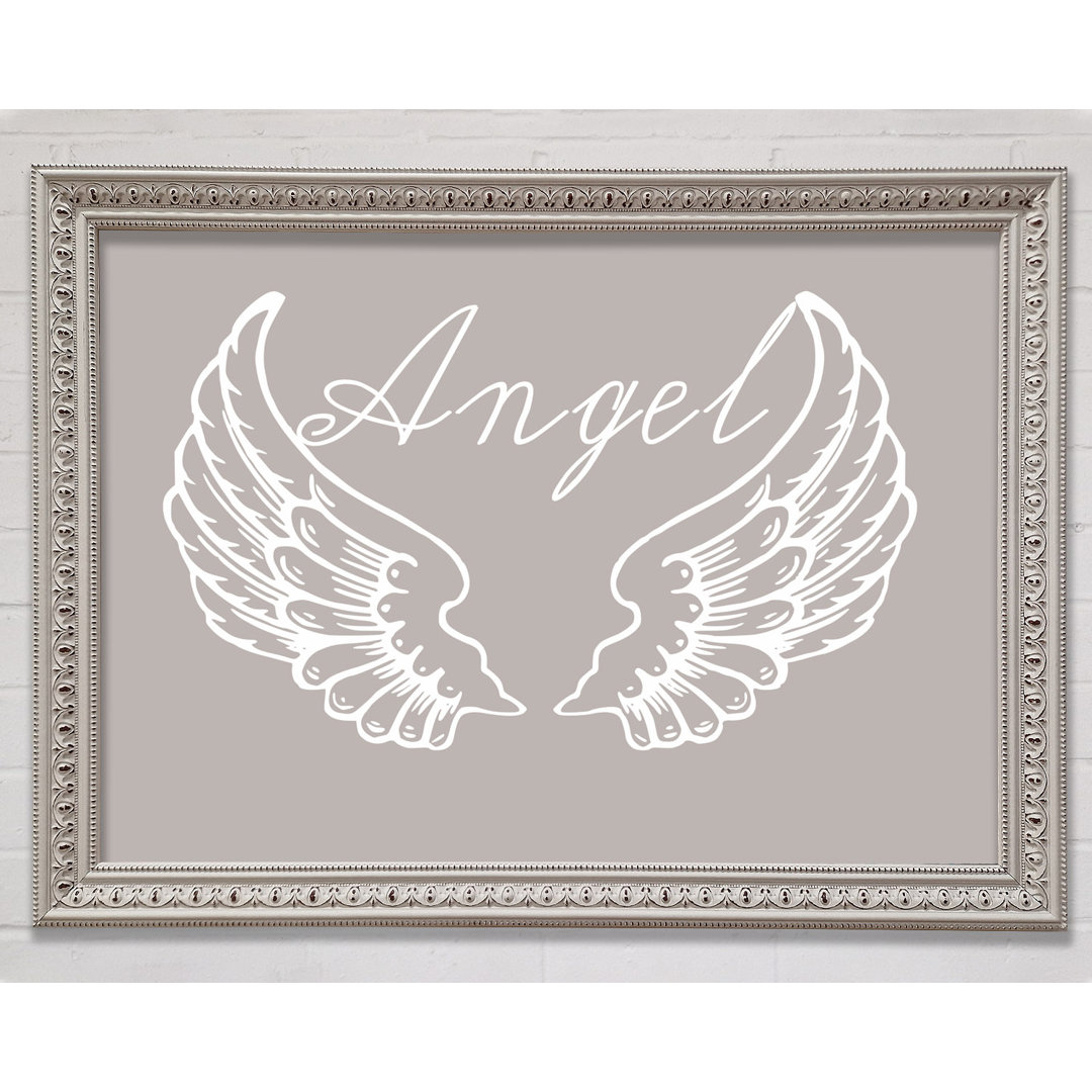 Angel Wings 4 Beige Gerahmter Druck