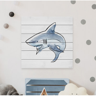 'Shark's Jaw' Art Print on White Wood
