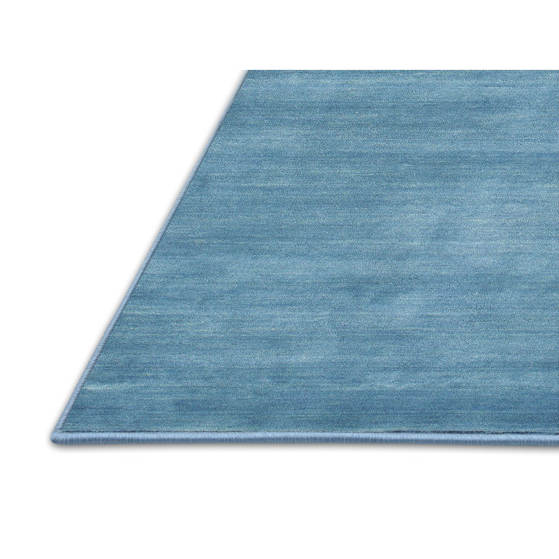 Tapis de zone bleu contemporain, Rectangle 4 pi x 6 pi