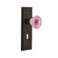 New York Plate with Decorative Keyhole and Crystal Pink Door Knob-904923542-904923562