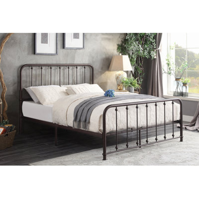 Lit moderne, lit plateforme classique avec finition bronze foncé