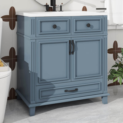 30-Inch Bathroom Vanity And Sink Combination With 2 Doors & 1 Drawer