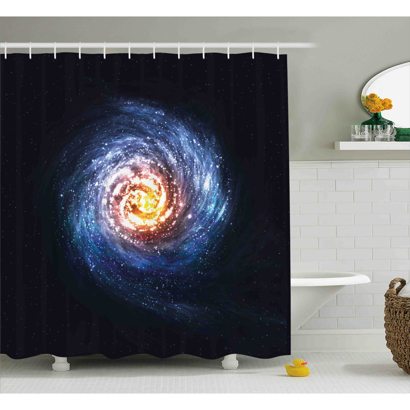 Mysterious Space Road Shower Curtain + Hooks, 69" W x 70" L