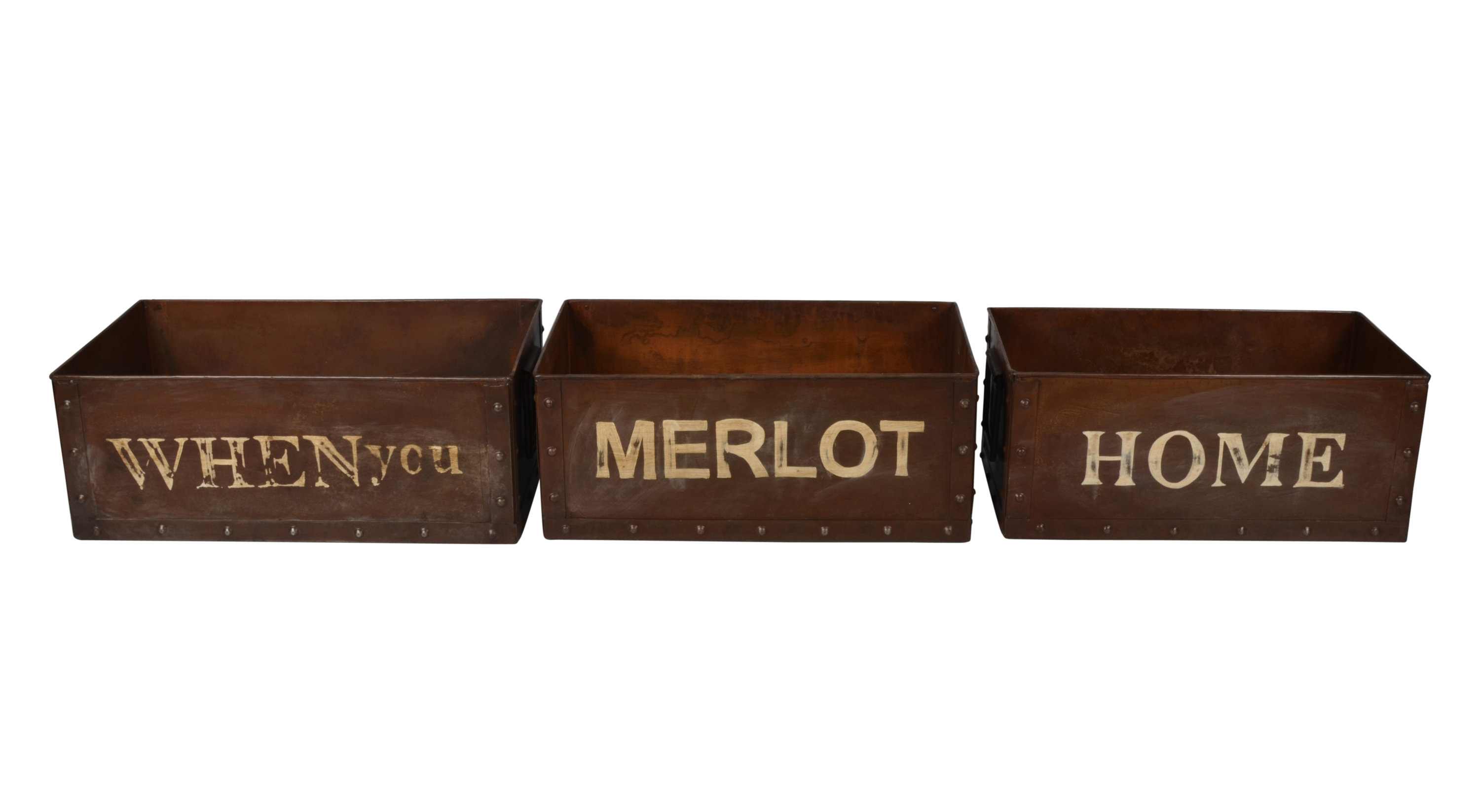 Designe Gallerie Sistrunk Iron 3 Piece Serving Tray Set, 20.75x12.25x8.5 Wayfair