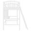 Lit mezzanine simple avec bureau, tablettes de rangement et échelle - Mobilier de chambre à coucher pour enfant peu encombrant, blanc