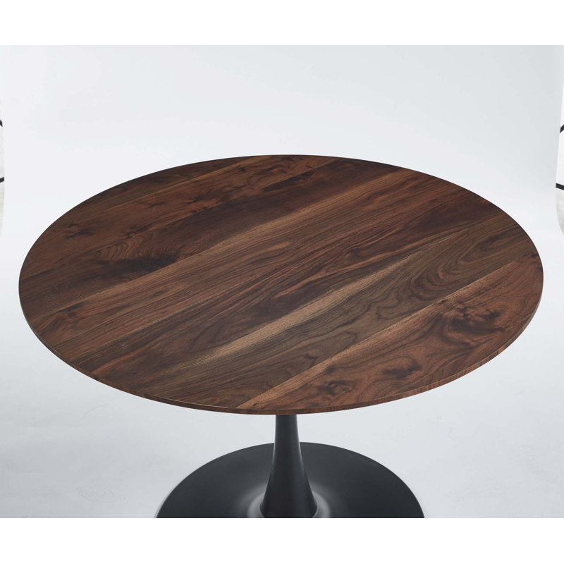 Table de salle à manger 42,1 "Mid-Century pour 4 à 6 personnes (table seulement), Noyer, Noir