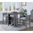 3-Piece Grey Finish Small Space Counter Height Dining Table with Shelves and 2 Chairs