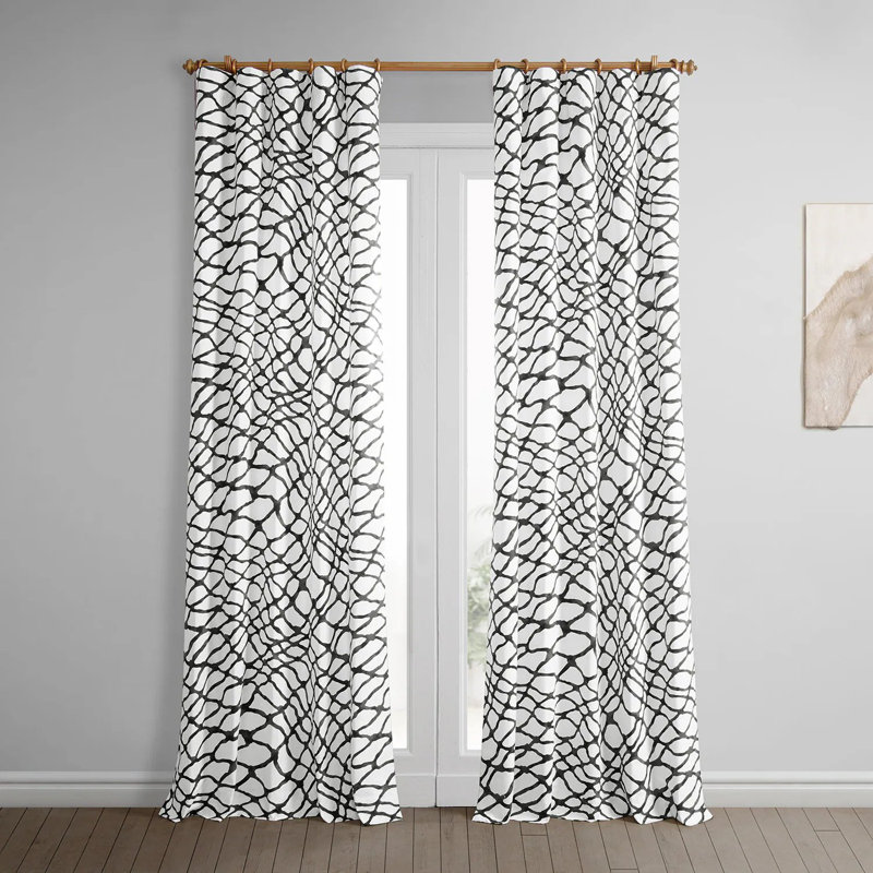 Rideaux obscurcissant en sergé de coton Husnein, l 50 po x L 96 po, Bleu