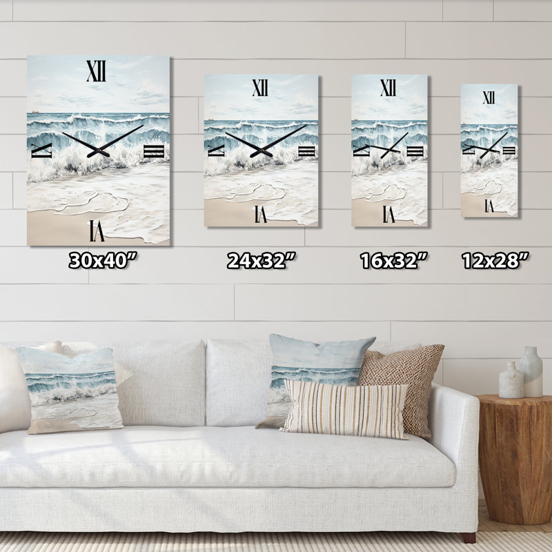 Beach Minimalisme Paysage III - Horloge murale nautique et plage, Petit