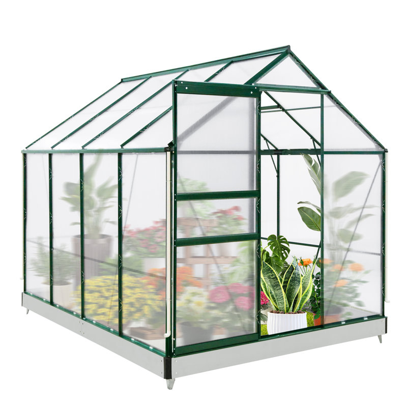 6x8 FT Walk-in Greenhouses for Outdoors, Polycarbonate Greenhouse with PC Panels, Greenhouses for Outdoors for Yard, Garden, Hobby
