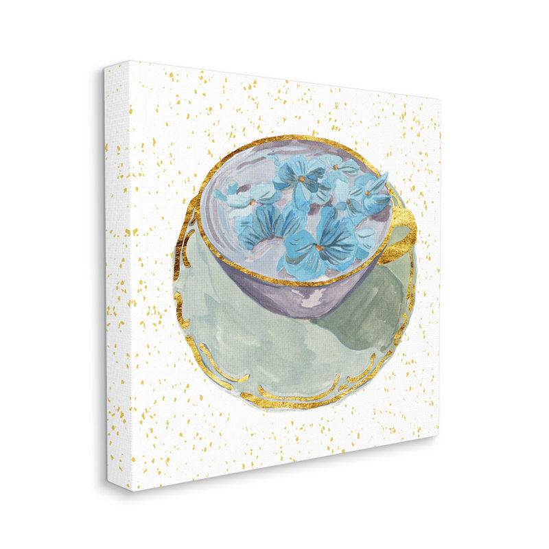 «Winston Porter Glam Floral», art mural sur toile par Melissa Wang, H 17 po x l 17 po x P 1,5 po