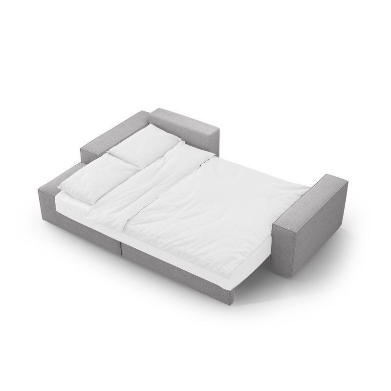 Alisbha 3 Seater Boucle Sofa Bed, Right Hand Facing, Light Grey
