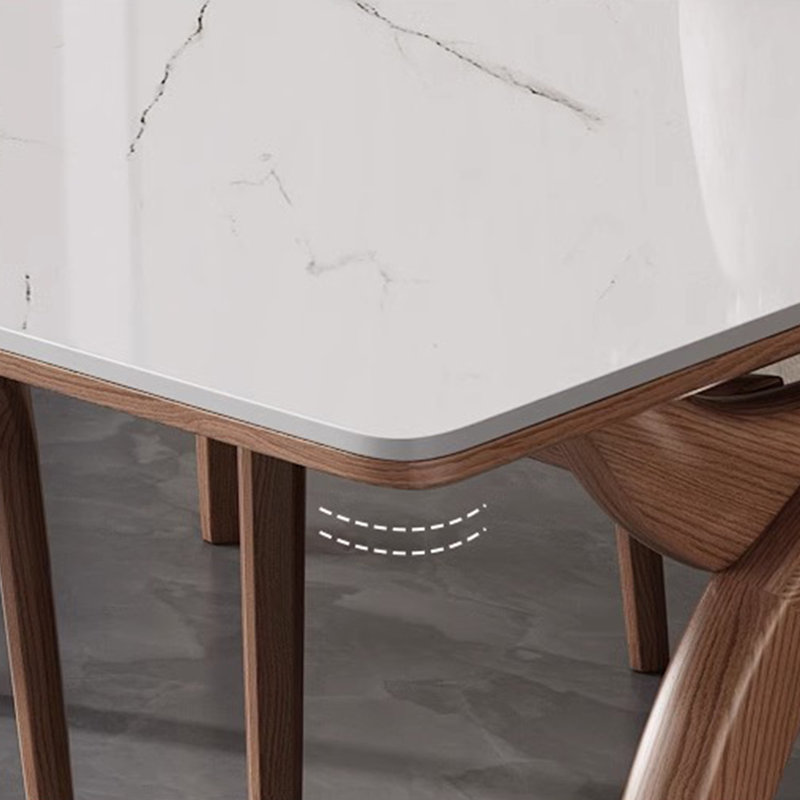 Simple Modern Rectangular Rock Slab Dining Table, 30.3"H x 55.1"L x 31.5"W