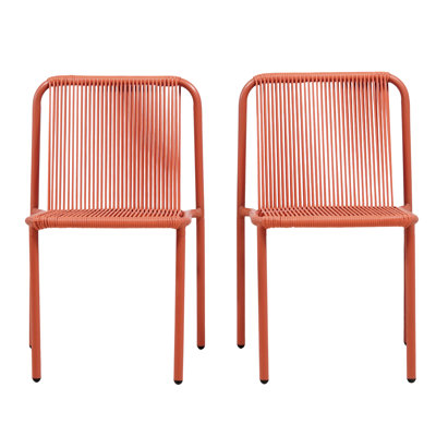 Zechariah Outdoor PE Rattan Stacking Dining Chairs