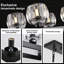 Lustre rectangulaire 12 lumières pour îlot de cuisine avec abat-jour en verre-1224510212